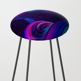 Neon twisted space #3 Counter Stool