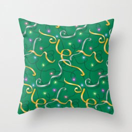 Christmas Trimmings Holiday Pattern Throw Pillow