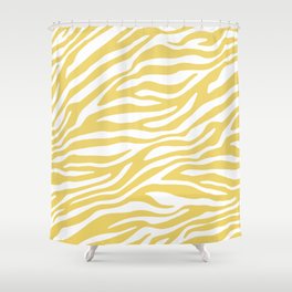 Yellow Zebra Animal Print Shower Curtain