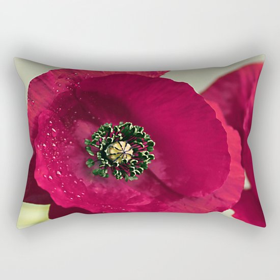 Poppies(velvet). Rectangular Pillow