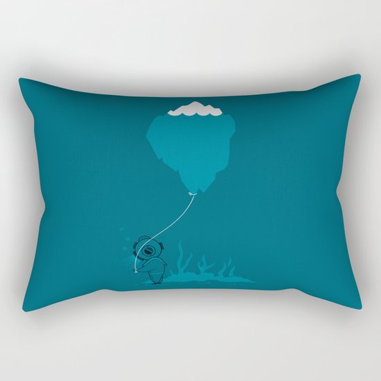 The Diver and his Balloon Rectangular Pillow
