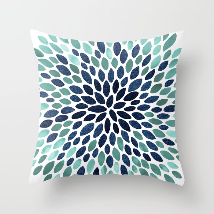 Aqua and outlet navy throw pillows