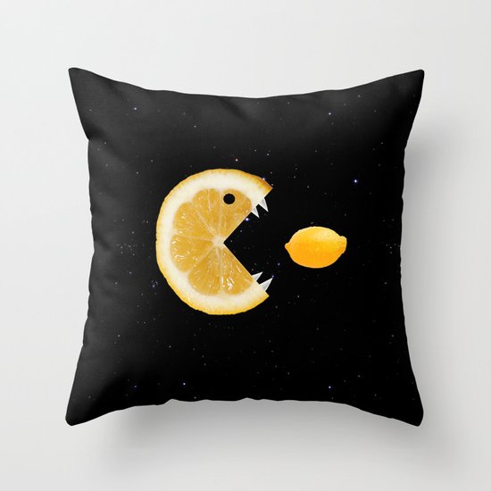 Funny Lemon Eats lemon Throw Pillow