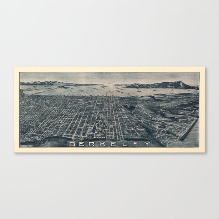 Map Of Berkeley 1909 Canvas Print by Vintage Maps & Prints Society6