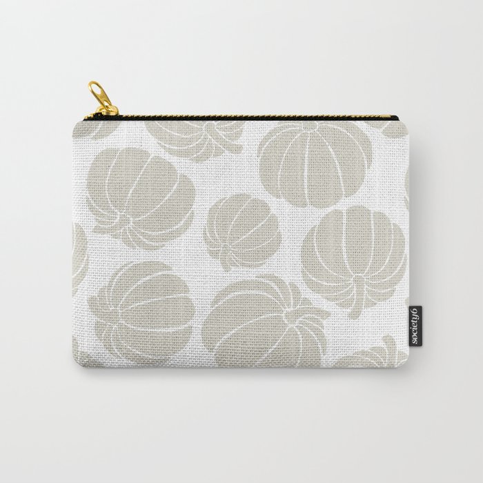 Pumpkin Spice in Neutral Beige and White Carry-All Pouch