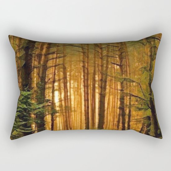 Golden Forest Rectangular Pillow