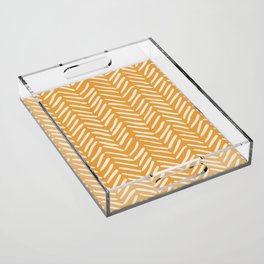 Arrow Lines Pattern in Yellow Gold Shades 1 Acrylic Tray