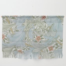 William Morris Granville Pattern,Vintage Victorian Blue And Red Floral Leaves Botanical Art, Wall Hanging