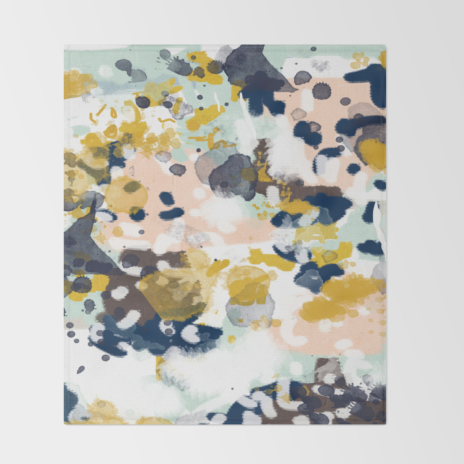 Sloane Abstract Painting In Modern Fresh Colors Navy Mint