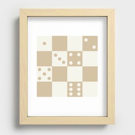 Checkered Dice Pattern (Creamy Milk & Milk Caramel Color Palette) Recessed Framed Print