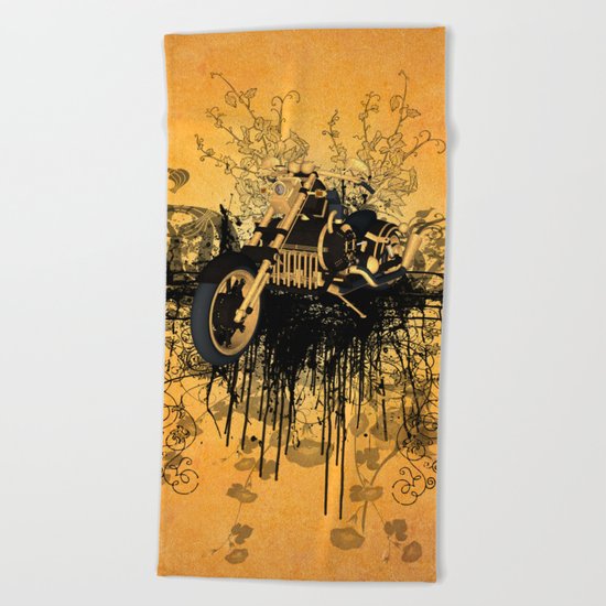 Steam motorcycle Beach Towel