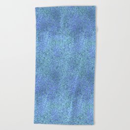 Light Snowfall ~ Blue & Green Abstract Fractal Art Beach Towel