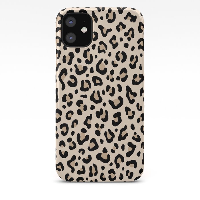BLACK and WHITE LEOPARD PRINT – Ecru | Collection : Leopard spots – Punk Rock Animal Prints | iPhone Case