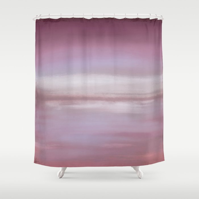 New Day 10 Pink Plum Purple Lavender G Gray Abstract Art Series Shower Curtain By J Berdy Society6