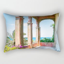 Abandoned Balcony with Sea View Rectangular Pillow