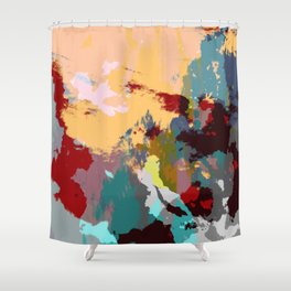 Hisasu - Abstract Colorful Retro Tie Dye Style Pattern Shower Curtain