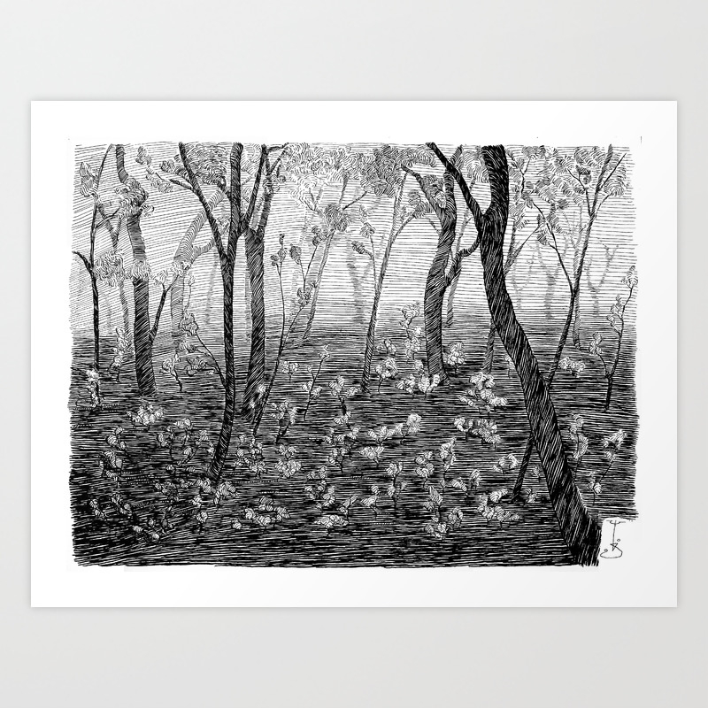 Misty Forest Art Print By Misterwillow Society6