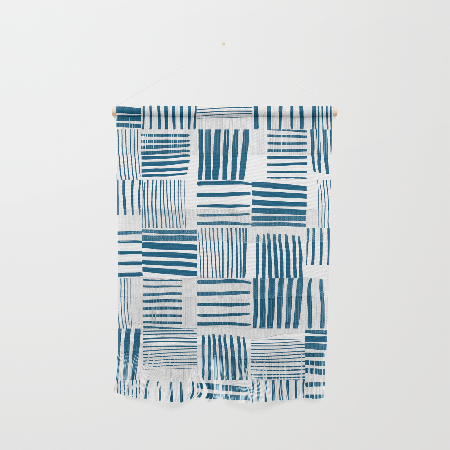 Torn Lines Abstract 03 White Blue Wall Hanging By Theoldartstudio