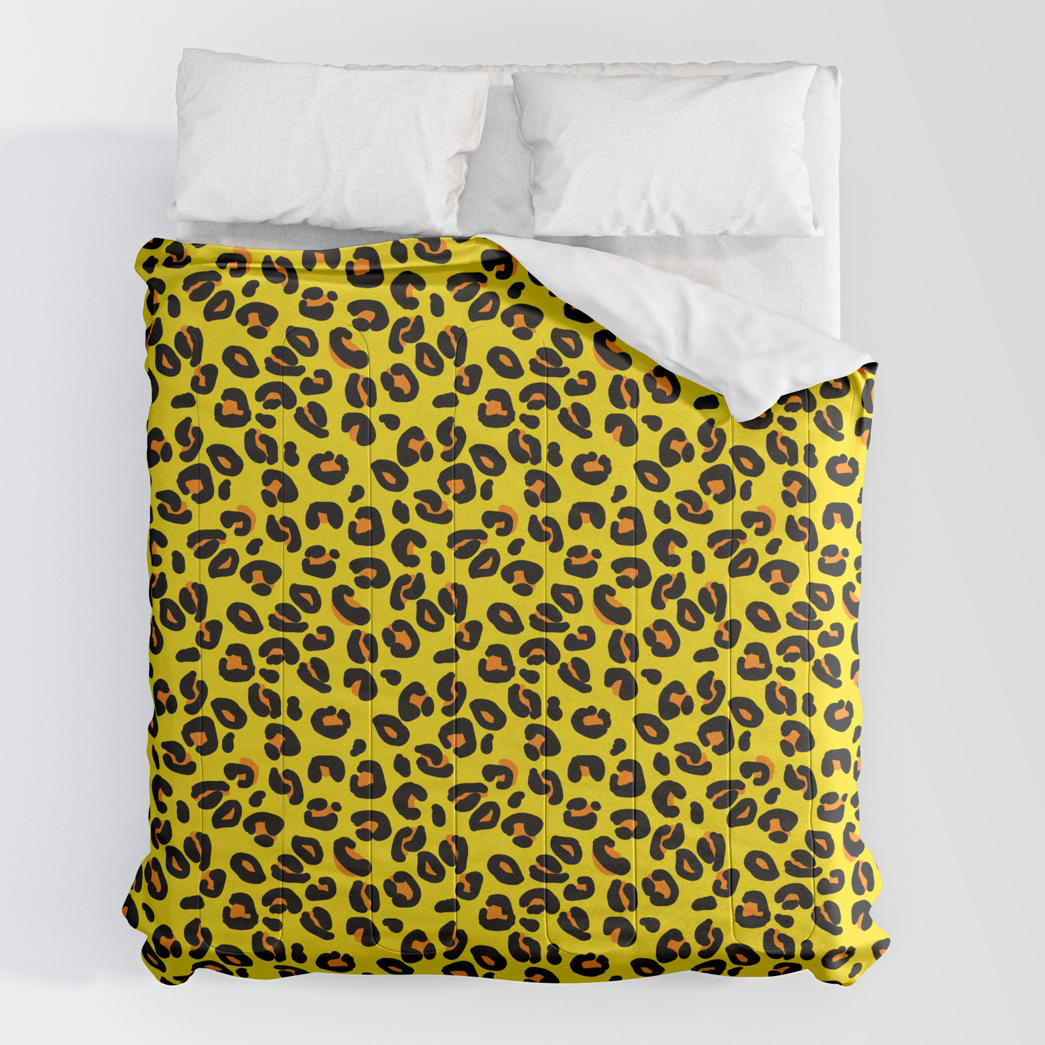 Lemon Yellow Leopard Spots Animal Print Pattern Comforter by PodArtist |  Society6