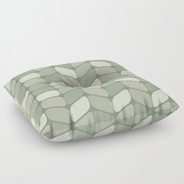 Vintage Diagonal Rectangles Sage Green Floor Pillow