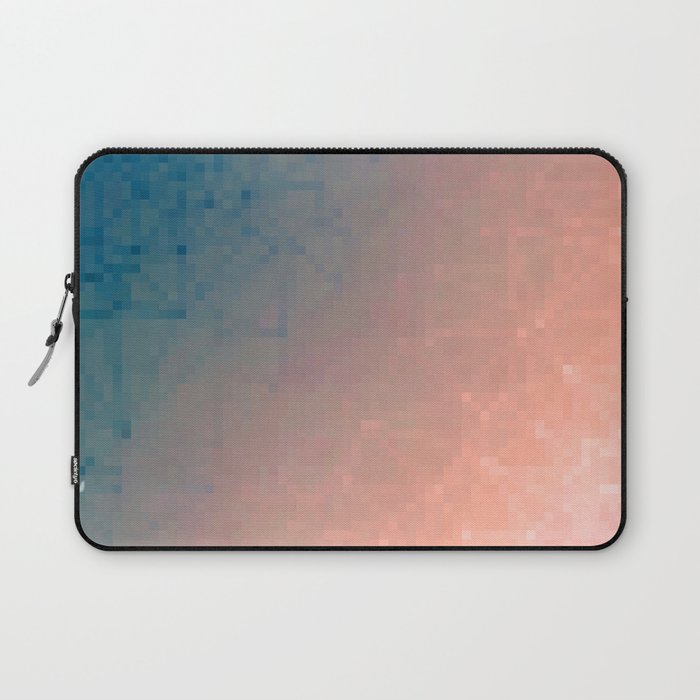 geometric pixel square pattern abstract background in pink blue Laptop Sleeve