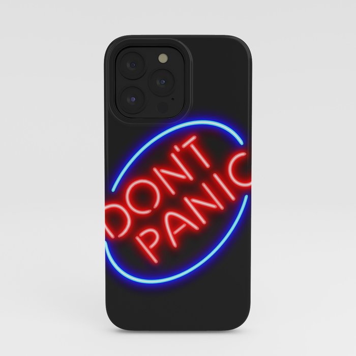 Hitchhiker's Guide - "Don't Panic" Neon Sign iPhone Case