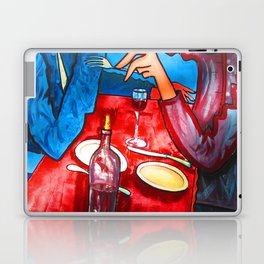 Two friends drinking wine and having dinner Laptop & iPad Skin