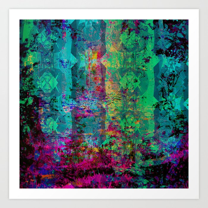 Abstract Aztec Peacock Art Print By Lauragordon Society6