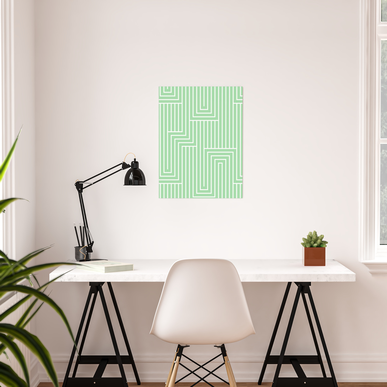 White Pastel Mint Green Art Decor Pattern 2 Inspired By 2020 Color Of The Year Neo Mint Poster By Pipafineart Society6