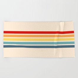 Takaakira - Classic Rainbow Retro Stripes Beach Towel
