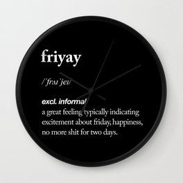 Friyay black and white contemporary minimalism typography design home wall decor bedroom Wall Clock