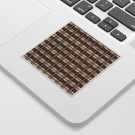 Gingham brown pattern Sticker