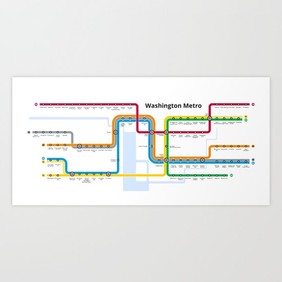 Schematic Washington Metro Map Art Print