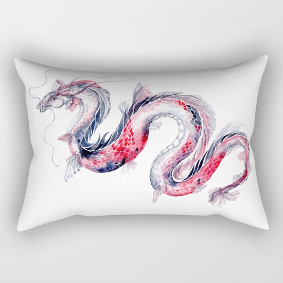 Koi Dragon Rectangular Pillow