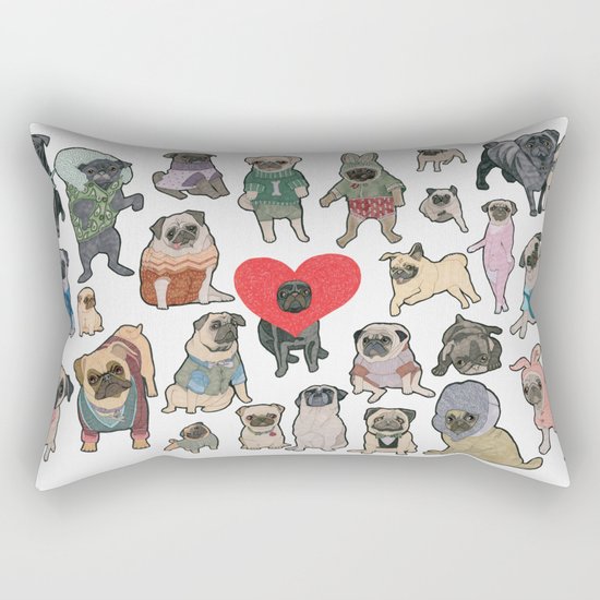 Pugs Rectangular Pillow
