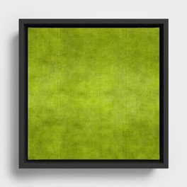 "Summer Fresh Green Garden Burlap Texture" Framed Canvas