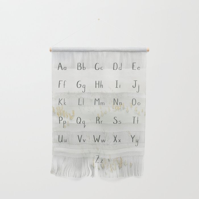 A Quiet Meadow Printed Alphabet Wall Hanging