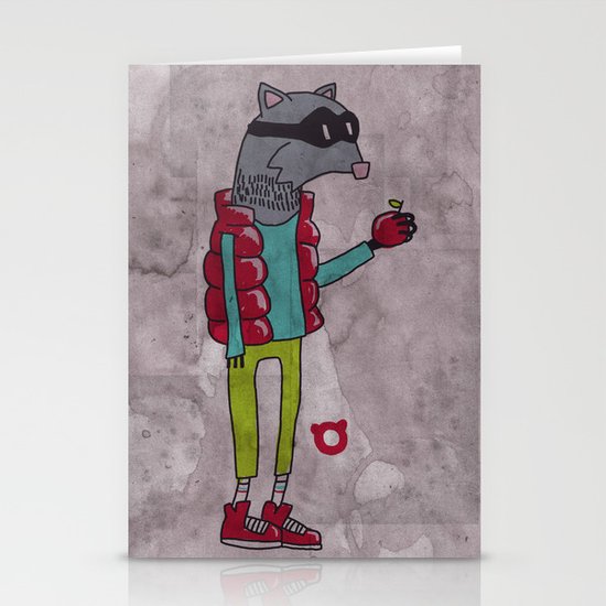 006_raccoon Stationery Cards