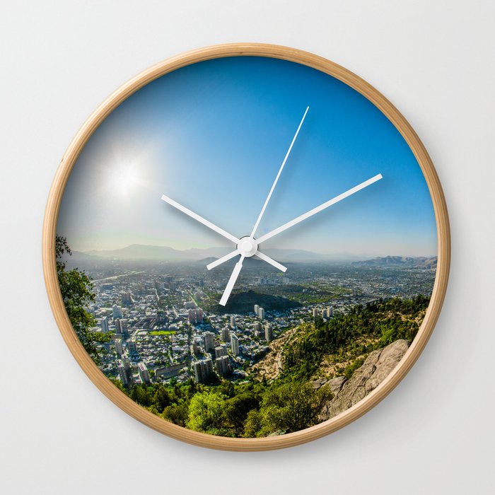 City, pollution, landscape Wall Clock