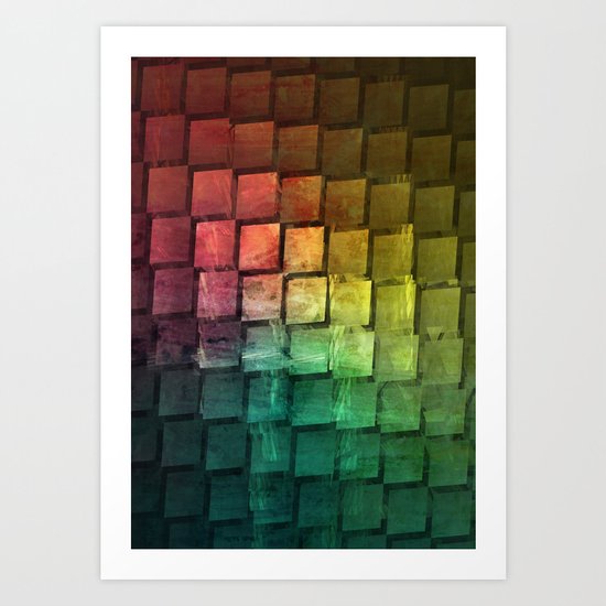 Rainbow grid Art Print
