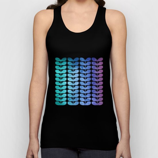 Colorful Leaves from Turquoise to Levender Unisex Tank Top