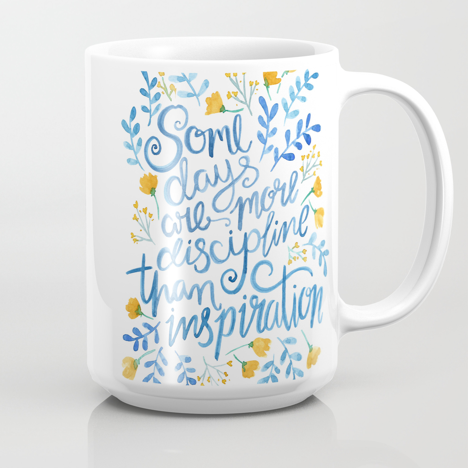Discipline And Inspiration Hand Lettered Entrepreneur Quote Coffee Mug By Rubyandpearl Society6