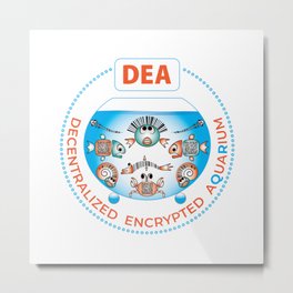 DEA. Decentralized Encrypted Aquarium. Metal Print | Deafunnyemblem, Aquariumfunnypuns, Deafunnylogotype, Aquariumcartoons, Funnycryptoqr, Graphicdesign, Encryptionjokes, Qrcodejokes, Cartoonyqrcode, Qrcodequotes 