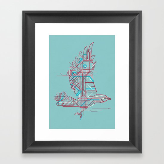 Wind-Up Bird (light) Framed Art Print