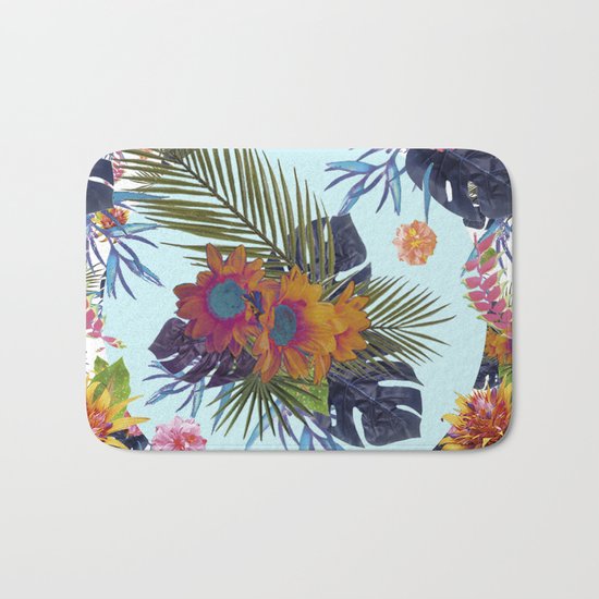 TROPICAL FLORAL Bath Mat