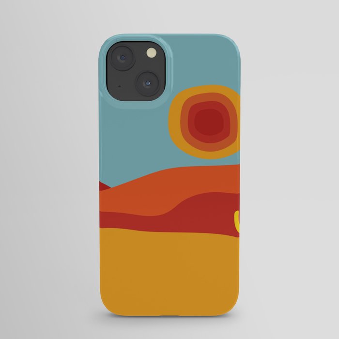 Funky Retro Desert in 70s Colors iPhone Case