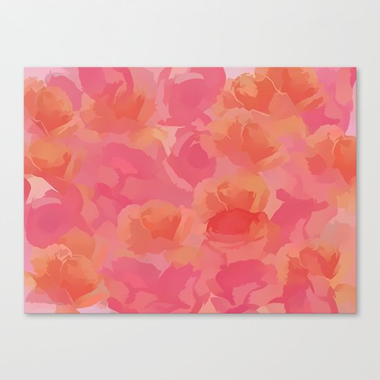 Soft Rose Bouquet Abstract Canvas Print