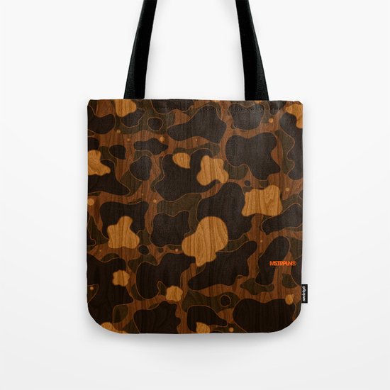 Modern Woodgrain Camouflage / Duck Print Tote Bag