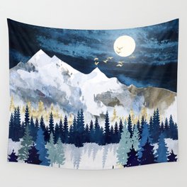Moonlit Snow Wall Tapestry