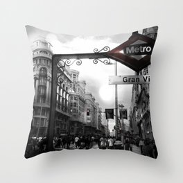 Gran Via-Madrid Throw Pillow